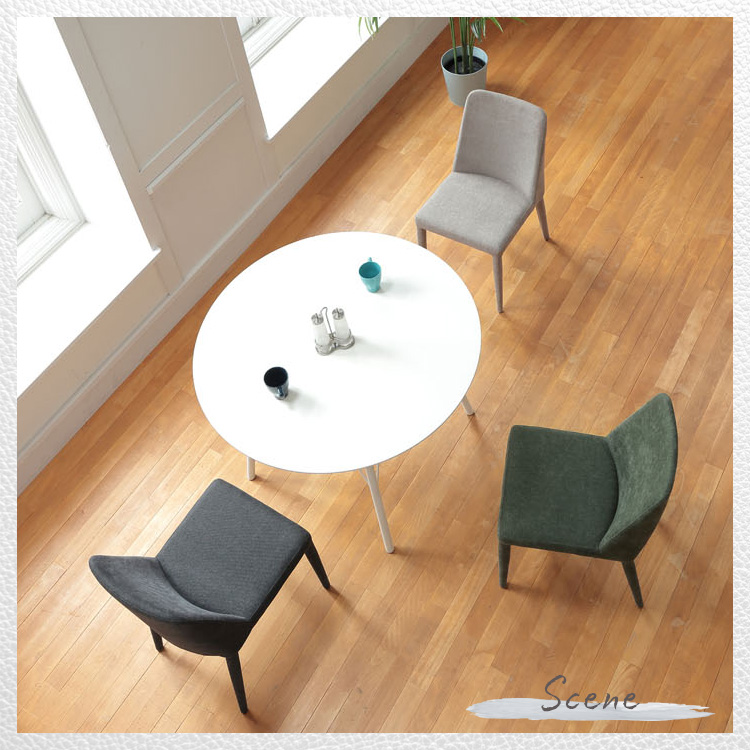 2脚セット ダイニングチェア ファブリックチェア モスグリーン サンド