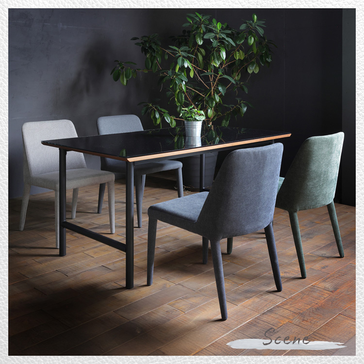 2脚セット ダイニングチェア ファブリックチェア モスグリーン サンド