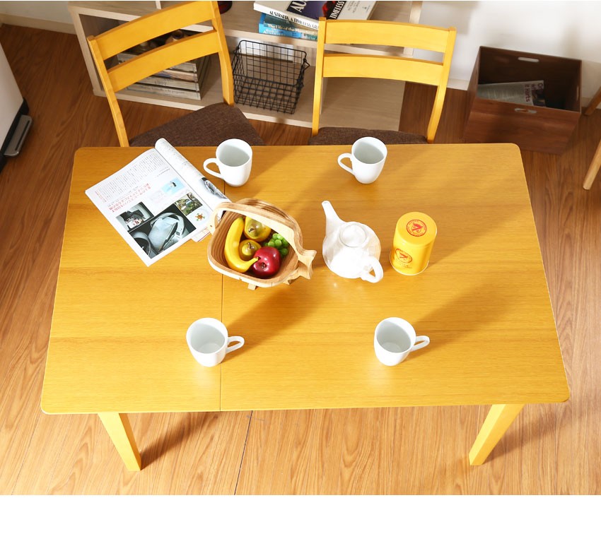 伸長式 ダイニングテーブル 80〜120 2人 北欧風 片バタテーブル