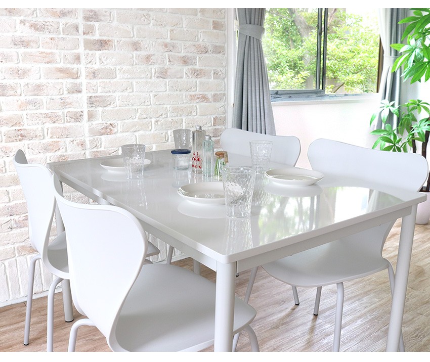 ダイニングテーブルセット 4人掛け ホワイト 5点セット 白 鏡面 艶あり