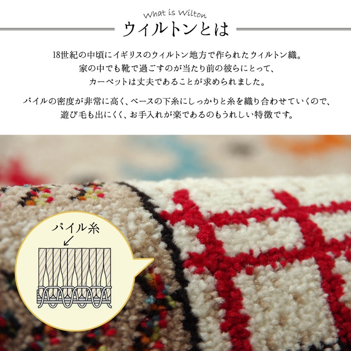 トルコ製 ウィルトン織カーペット ギャッペ調ラグ 約160×230cm spp