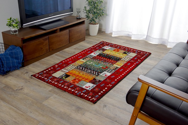 トルコ製 ウィルトン織カーペット ギャッペ調ラグ 約80×140cm spp