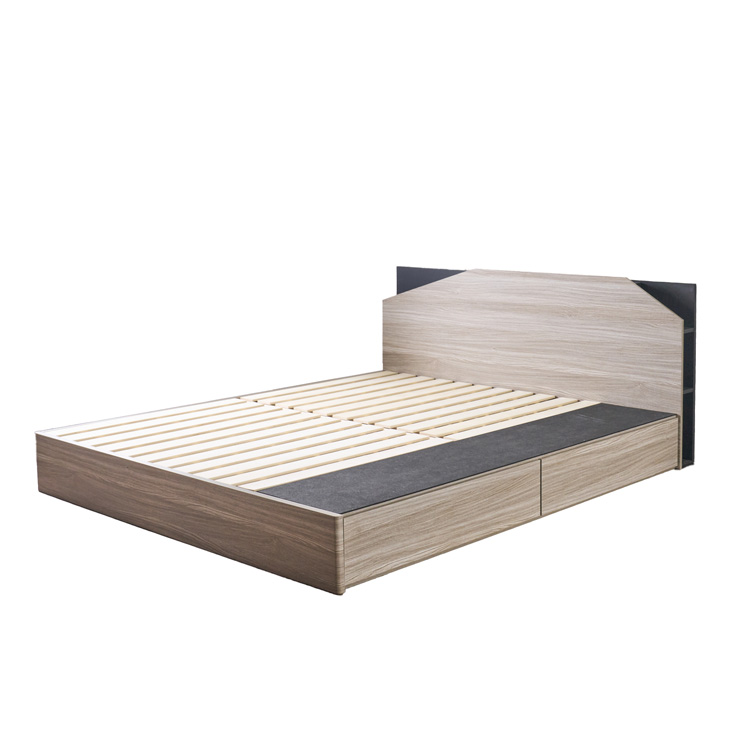 ベッドフレーム クイーン BOXタイプ Qフレーム 幅162cm 引出し LED