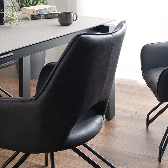 ダイニングチェア 2脚セット 回転 肘付き 回転式 おしゃれ 椅子 レザー