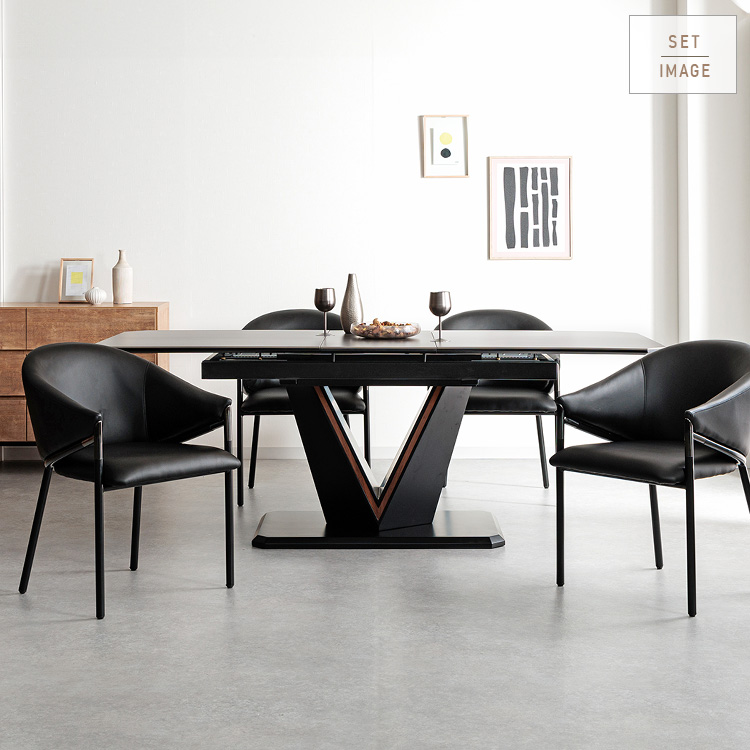 ダイニングチェア 2脚セット ブラック モダン スチール おしゃれ 高級