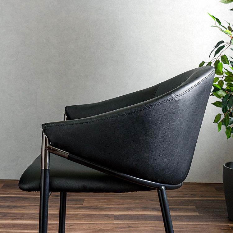 ダイニングチェア 2脚セット ブラック モダン スチール おしゃれ 高級