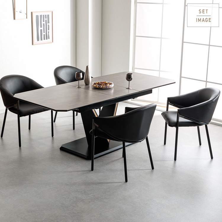 ダイニングチェア 2脚セット ブラック モダン スチール おしゃれ 高級