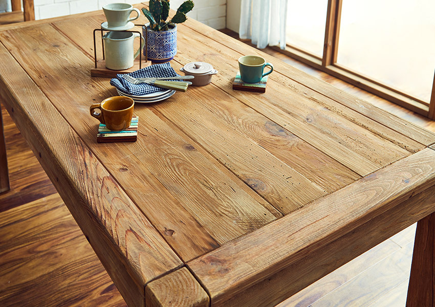 ダイニングテーブルセット 幅160cm 3点セット ベンチ 古木 古材 無垢材 