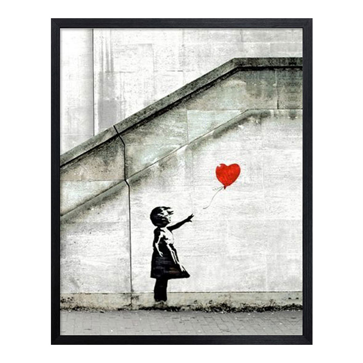 アートパネル Banksy バンクシー Red Ballon 風船と少女 玄関