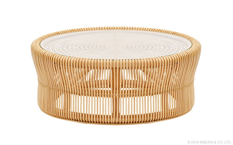 ラタン ローテーブル 直径70 完成品 机 センターテーブル リビング