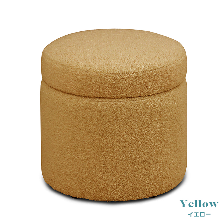 スツール 丸形クッション 収納付き 1人掛け オットマン 丸 腰掛け