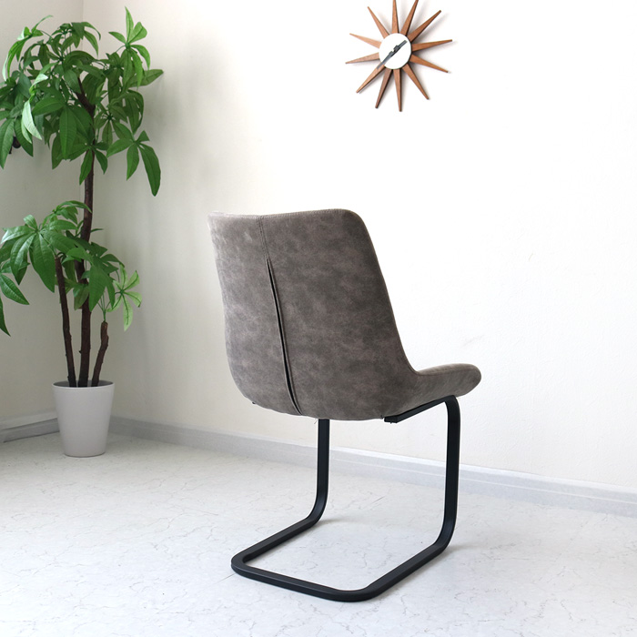 ダイニングチェア 2脚セット カンティレバーチェア グレー