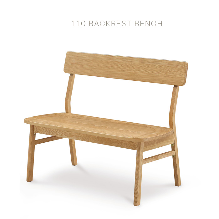 ベンチ 背もたれ付き 110 北欧風 ダイニングベンチ おしゃれ 木製 天然