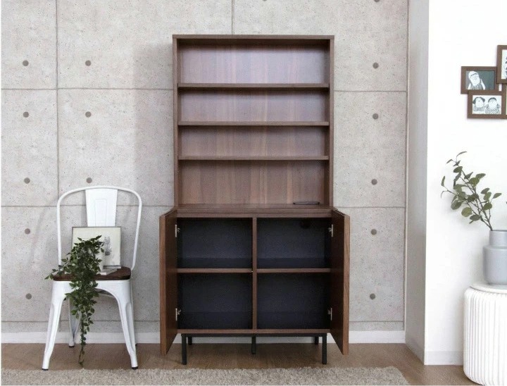 受注生産】 キャビネット ウォールナット 突板 無垢 木製 アンティーク