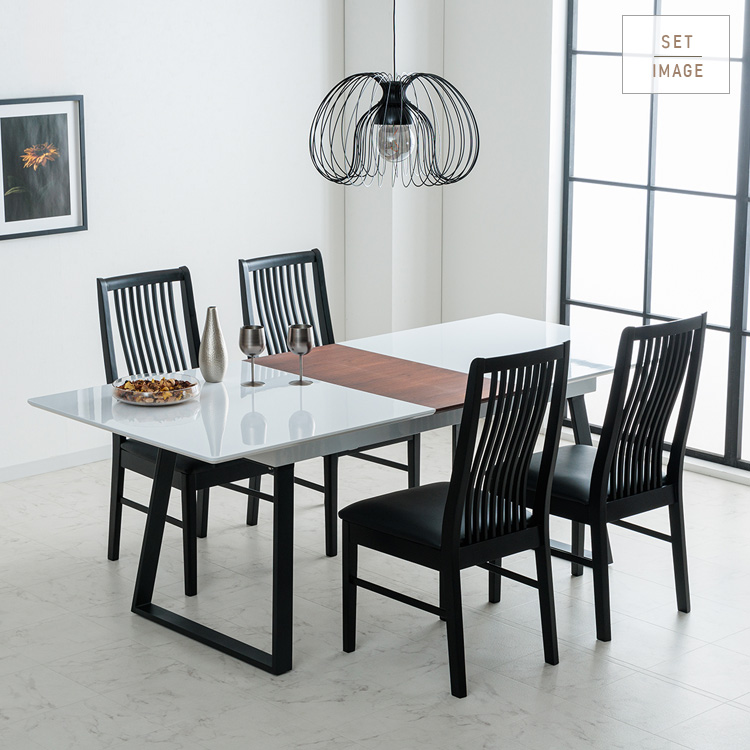 ハイバック ダイニングチェア 2脚セット ブラック 黒 完成品 シンプル