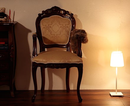 ロココ調 ダイニングチェア レトロ ヴィンテージ 肘掛け 木製