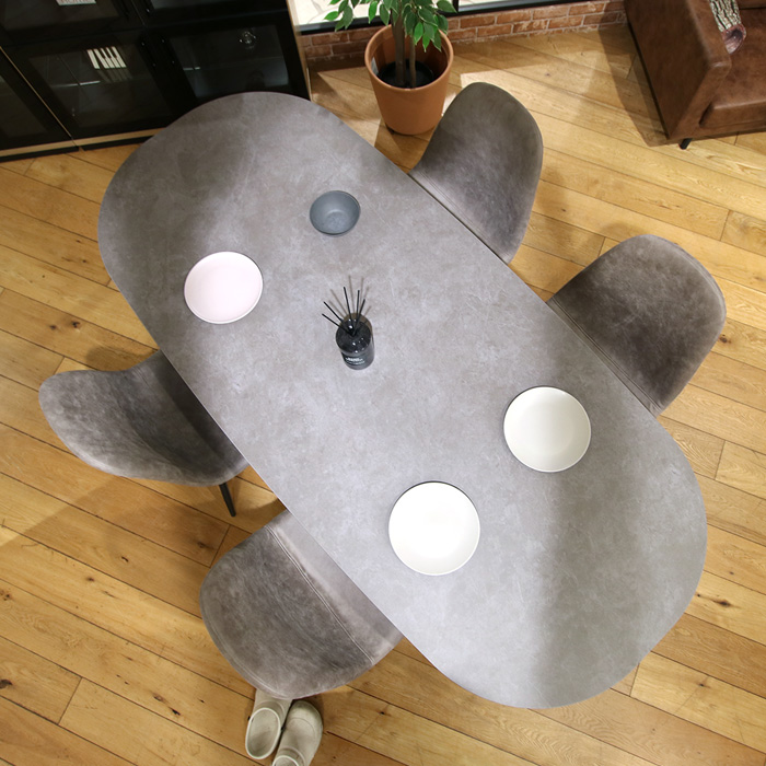 【「初心者。」】【北欧風ダイニングテーブル】 180cm グレー 波打形状 北欧 ダイニングセット 180cm ダイニングテーブル」の人気商品