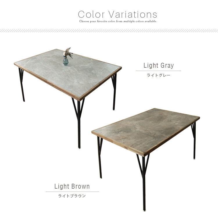 ダイニングテーブル 4人用 120cm 石目柄 大理石風 メラミン天板 木製