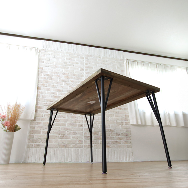 ダイニングテーブル 4人用 アンティーク風 120cm 長方形 古木風