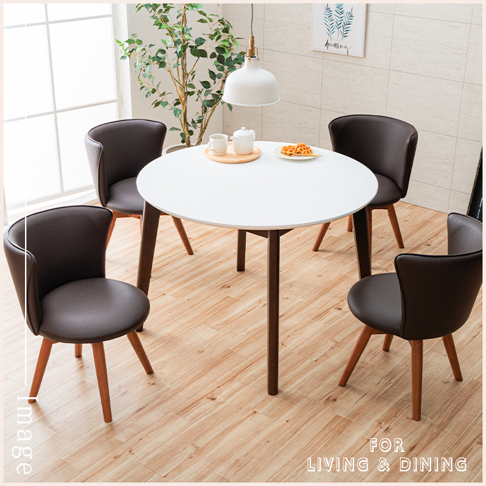 ダイニングテーブルセット 5点 ホワイト 円形 丸テーブル カフェ風 おしゃれ 可愛い テーブル 100cm 丸型 回転チェア 椅子 チェア 回転式