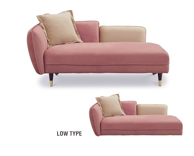 エレガント シェーズロングソファ 2.5P クッション付き 2人~2.5人掛け