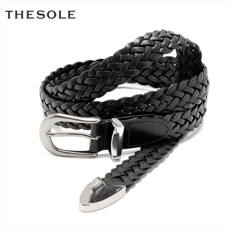 THE SOLE ブラックカーフメッシュ プンターレベルト tsl2510601-cv.jpg