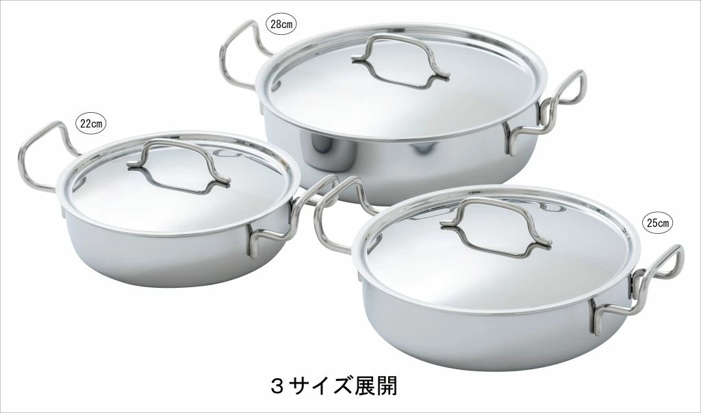 geo PRODUCT 宮崎製作所 ジオ・プロダクト 浅型両手鍋28cm 品番：GEO
