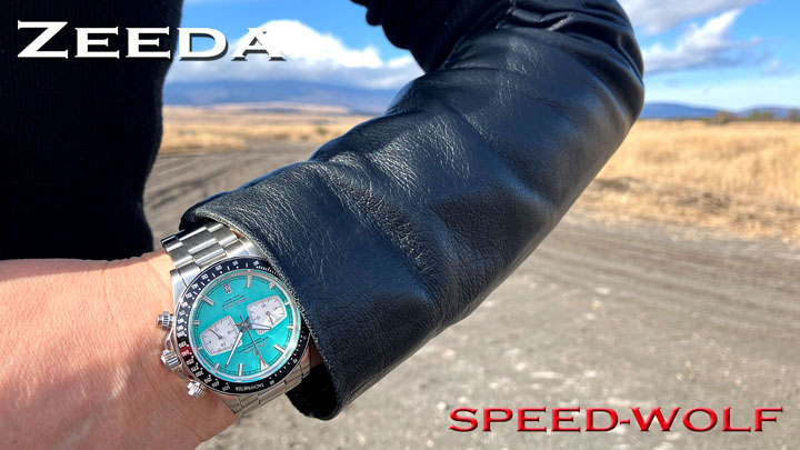 ジーダ ZEEDA スピードウルフ スーパーミントブルー メカクォーツ 40mm