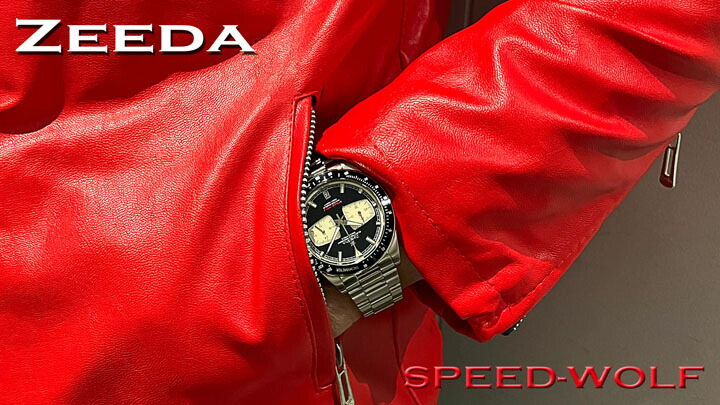 The Sea Wolf Jack London シーウルフ ジャック・ロンドン ジーダ ZEEDA スピードウルフ ピアノブラック メカクォーツ 40mm 洋書