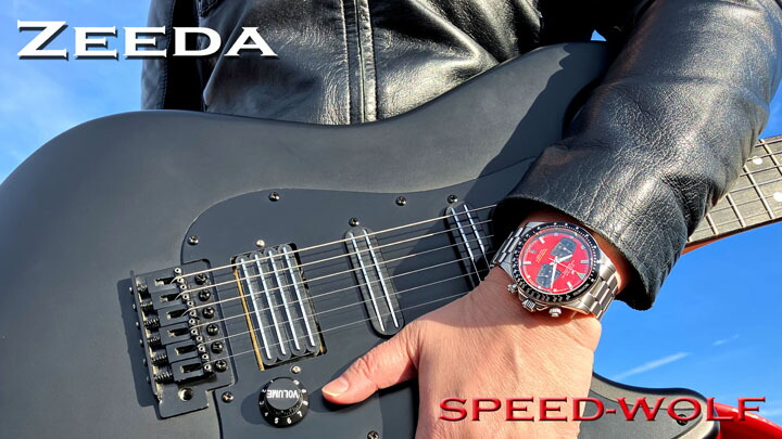 ジーダ ZEEDA スピードウルフ GT-レッド メカクォーツ 40mm 10気圧防水