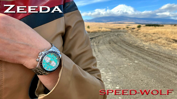 ジーダ ZEEDA スピードウルフ スーパーミントブルー メカクォーツ 40mm