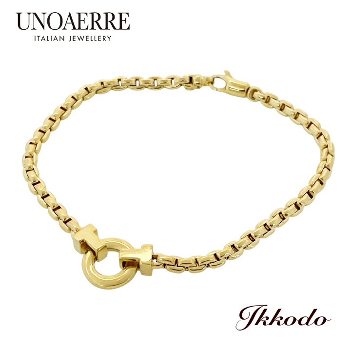 UNOAERRE（ウノアエレ） K18 イエローゴールド ブレスレット 19cm 正規