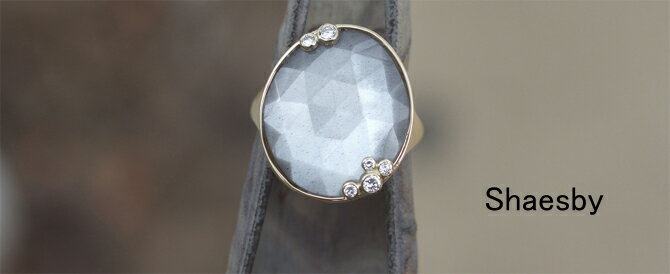 Shaesby シェイスビー スライスダイヤピアス K14ホワイト