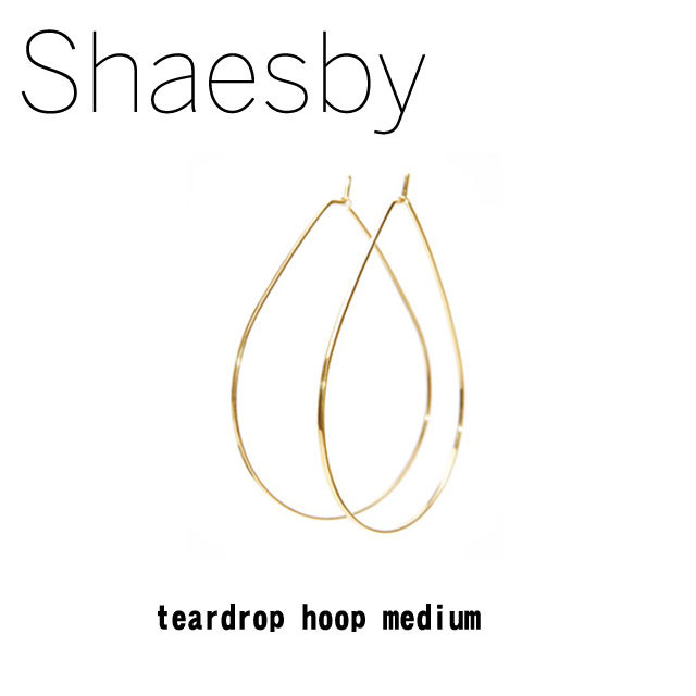 Shaesby シェイスビー ドロップ型フープピアス K14イエロー
