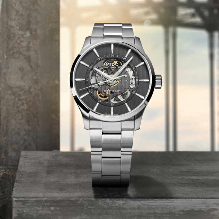 MIDO ミドー マルチフォート スケルトン ヴァーティゴ 自動巻き 42ミリ 正規品 腕時計 2年保証 M038.436.11.061.00  M0384361106100