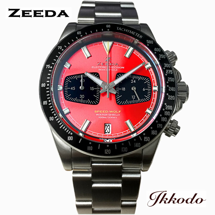 ジーダ ZEEDA スピードウルフ GT-レッド メカクォーツ 40mm 10気圧防水