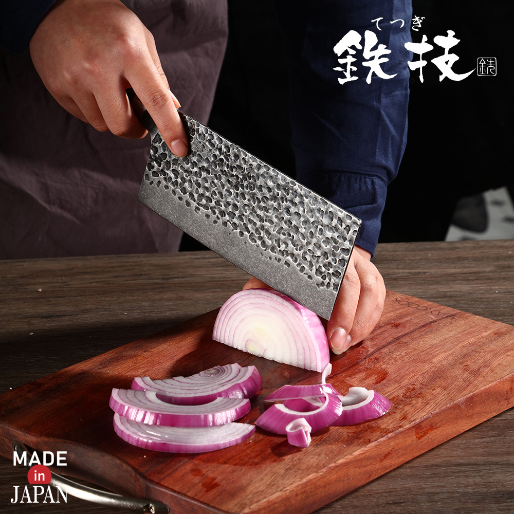鉄技 槌目ダマスカス菜切包丁 7.5寸 ダマスカス鋼 高品質 包丁 本格 菜  