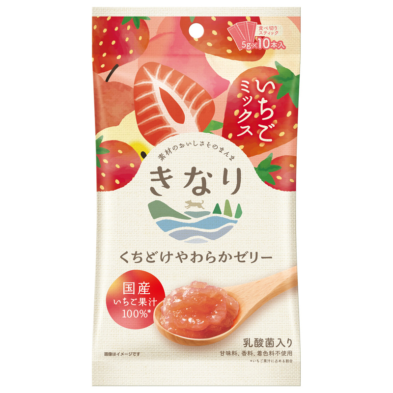 犬 おやつ 無添加 国産/きなり くちどけやわらかゼリー いちご
