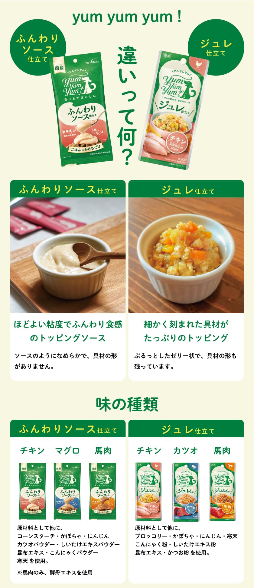Yum Yum Yum! ふんわりソース仕立て 馬肉