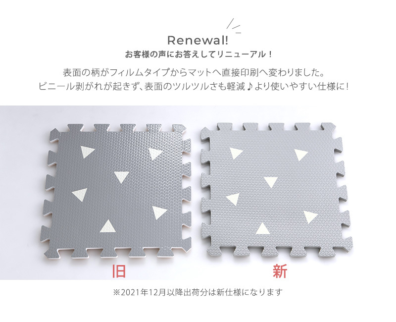 フロアマット 赤ちゃん ベビー クッションマット 防音 床暖房対応 プレイマット トライアングル ジョイントマット 格安 36枚組 8 グレー アイボリー オリジナル