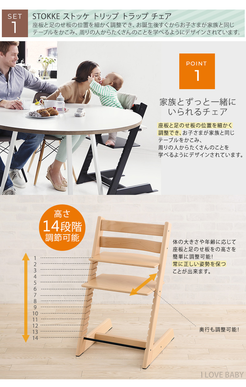 STOKKE ストッケ TRIPP TRAPP トリップトラップ チェア+ベビーセット