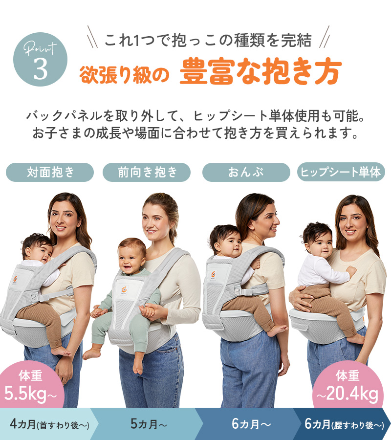 Ergobaby Alta アルタ ヒップシートキャリア CREGBCHIPSFMGRY 