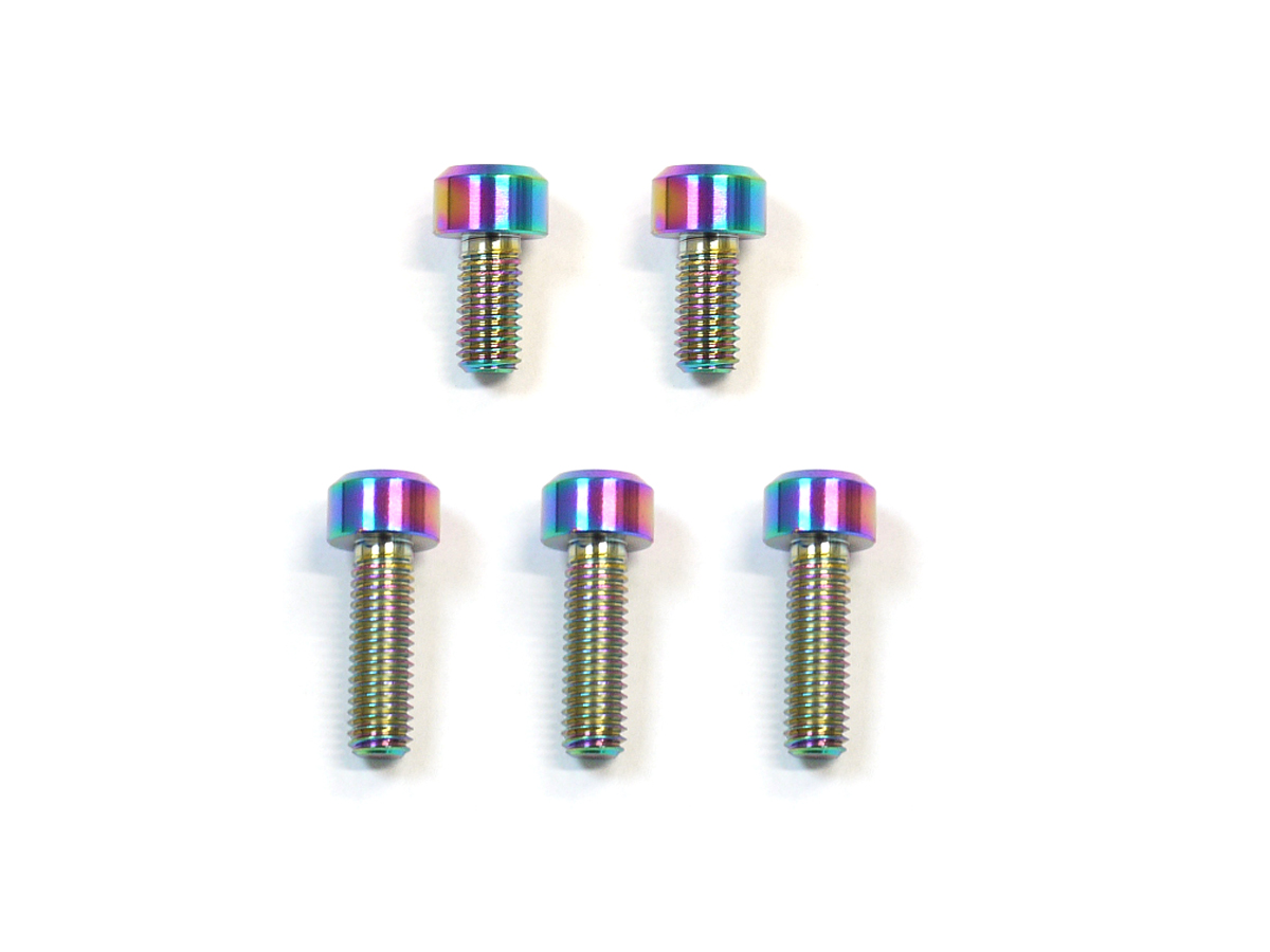 カワサキ5穴用64チタン製タンクキャップボルト 焼き色 レインボー