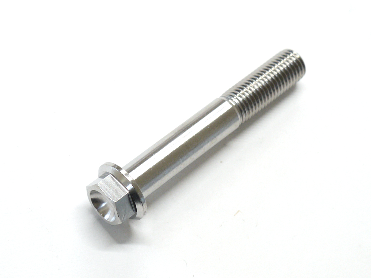64チタン合金ボルト フランジボルト M10×65mm P1.25 細目 1本 ゆうパケット対応焼き色なし Ti-6Al-4V  ブレーキキャリパー等に~