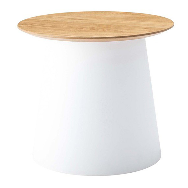 ソファテーブル サイドテーブル 北欧 おしゃれ 木製 丸 白 ローテーブル 直径49cm 高さ