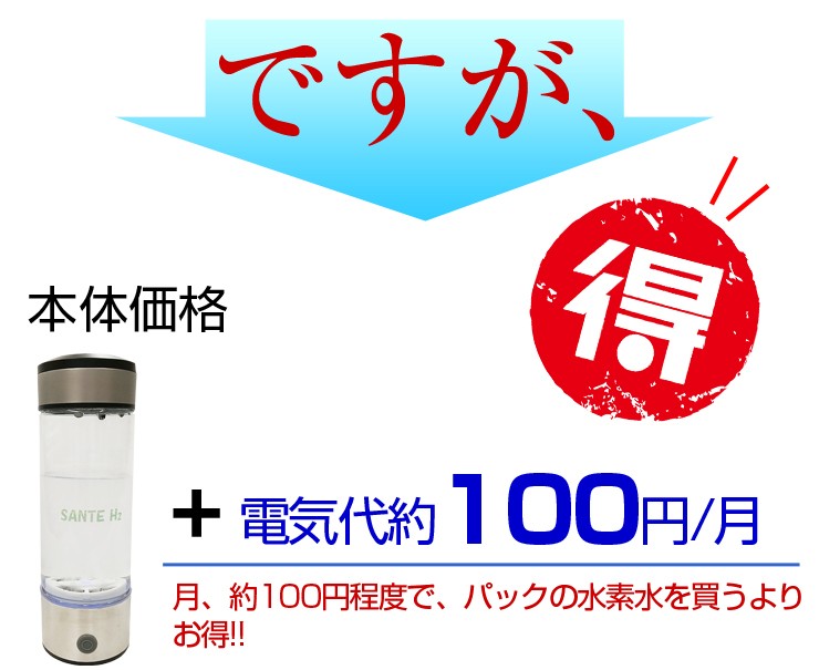 Newサンテエイチツー 水素水生成器 正規品 60日間の返品保証付き 最大1.8ppmの高濃 Sante H2 : sante01 : イメージライフ  - 通販 - Yahoo!ショッピング