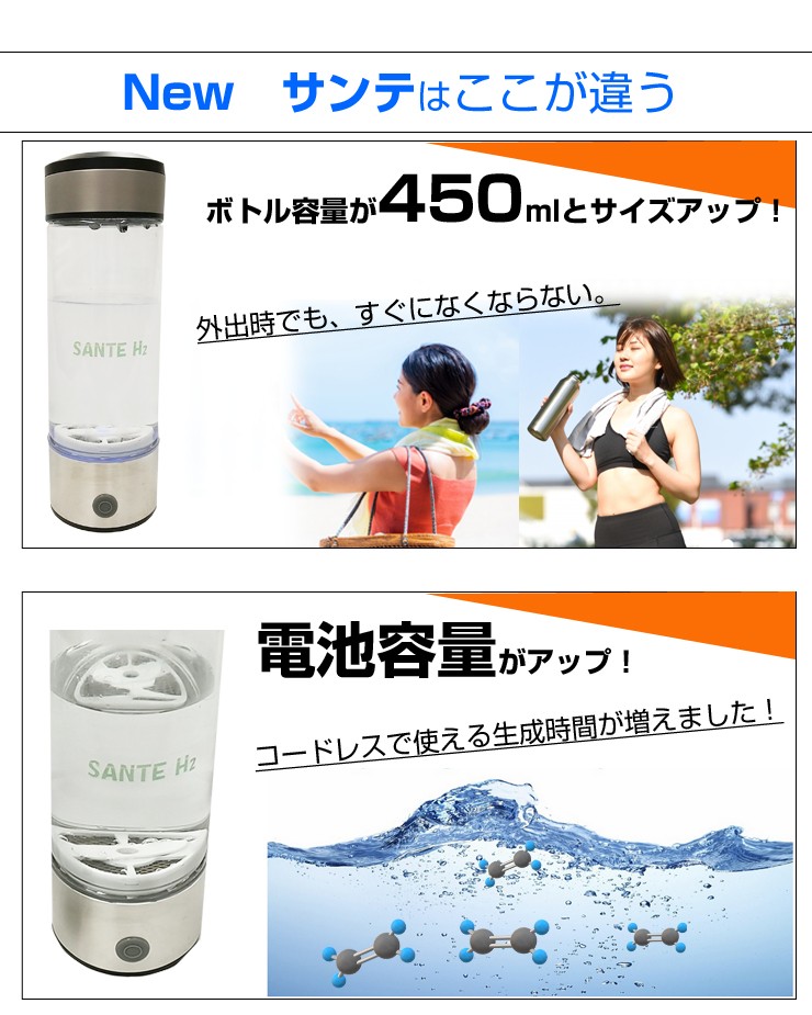 Newサンテエイチツー 水素水生成器 正規品 60日間の返品保証付き 最大 