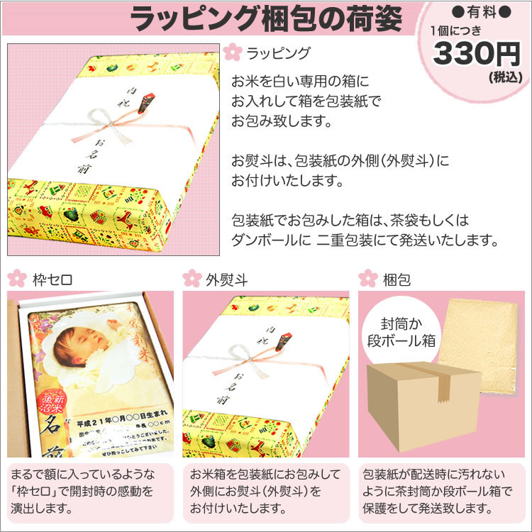 赤ちゃんプリント]商品の荷姿 - お米プラザ新潟Yahoo!店 - 通販