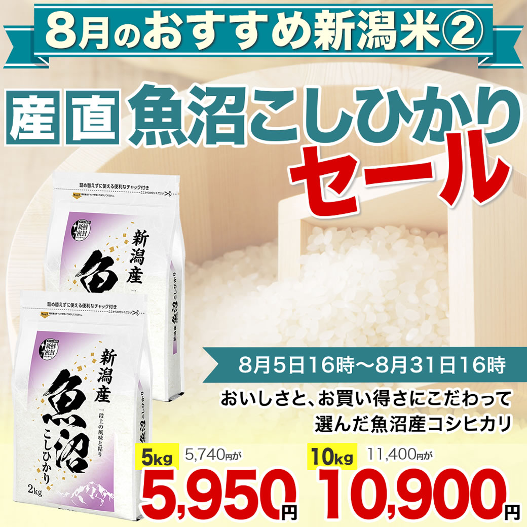 コシヒカリ 【8月のおすすめ銘柄】産直 魚沼コシヒカリ 10kg 令
