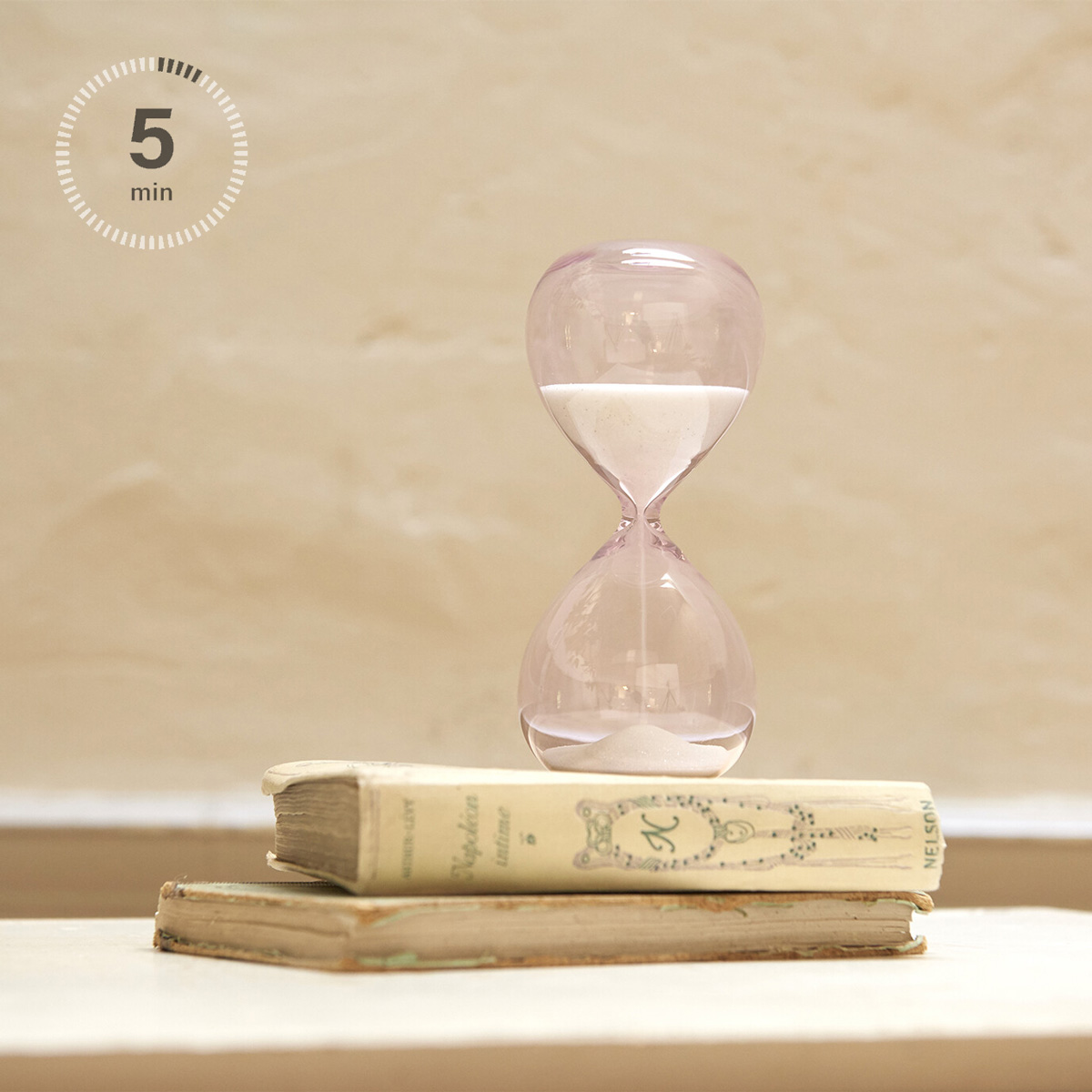 砂時計333-112ピンク色の5分計